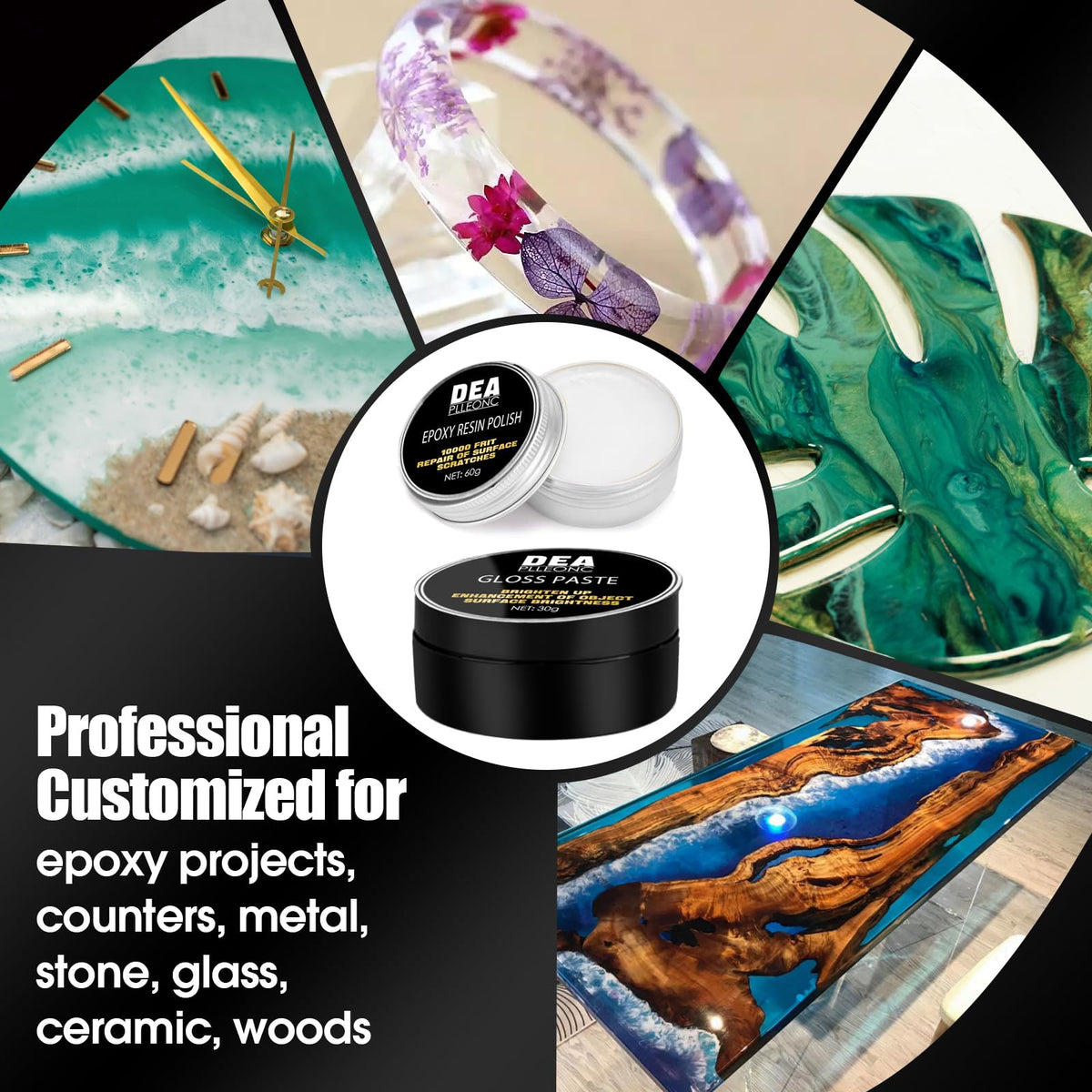 DEAPLLEONC polishing compound close-up texture displaying fine abrasive for gloss restoration benefit