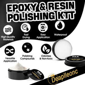 DEAPLLEONC kit arranged on workbench including polish, compound, tool and manual for organized workflow