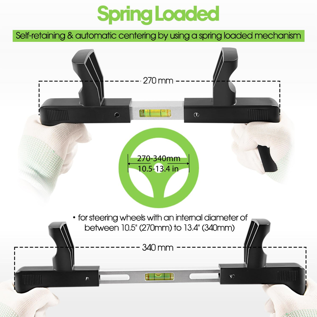 DearChan ATD-3100 clamped on steering wheel keeping wheel locked level