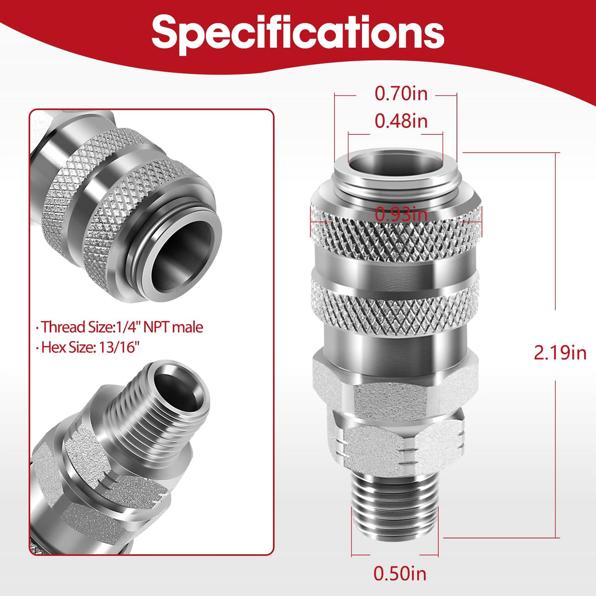 DearChan coupler beside ruler showing scale for easy size check
