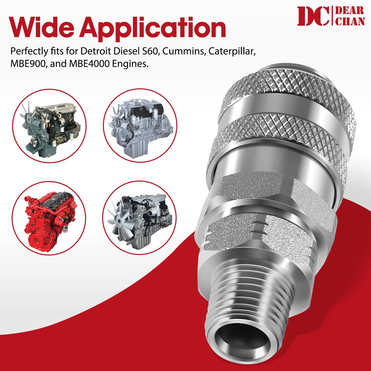 DearChan coupler thread detail highlighting 1/4" NPT precision fit