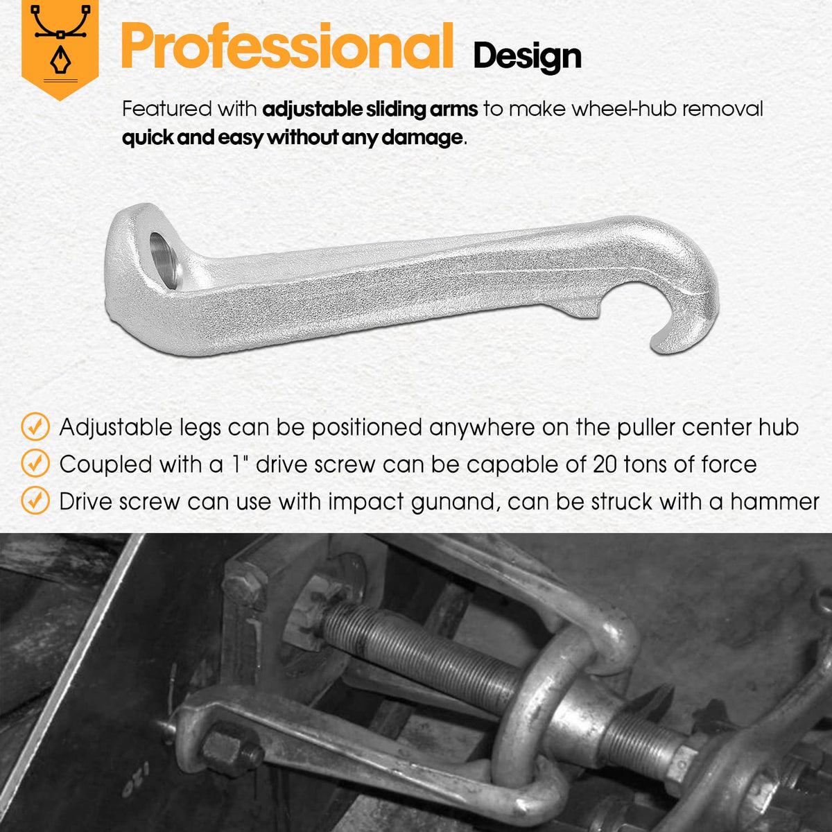 DearChan adjustable sliding arms extended showing 7.5-inch bolt circle reach