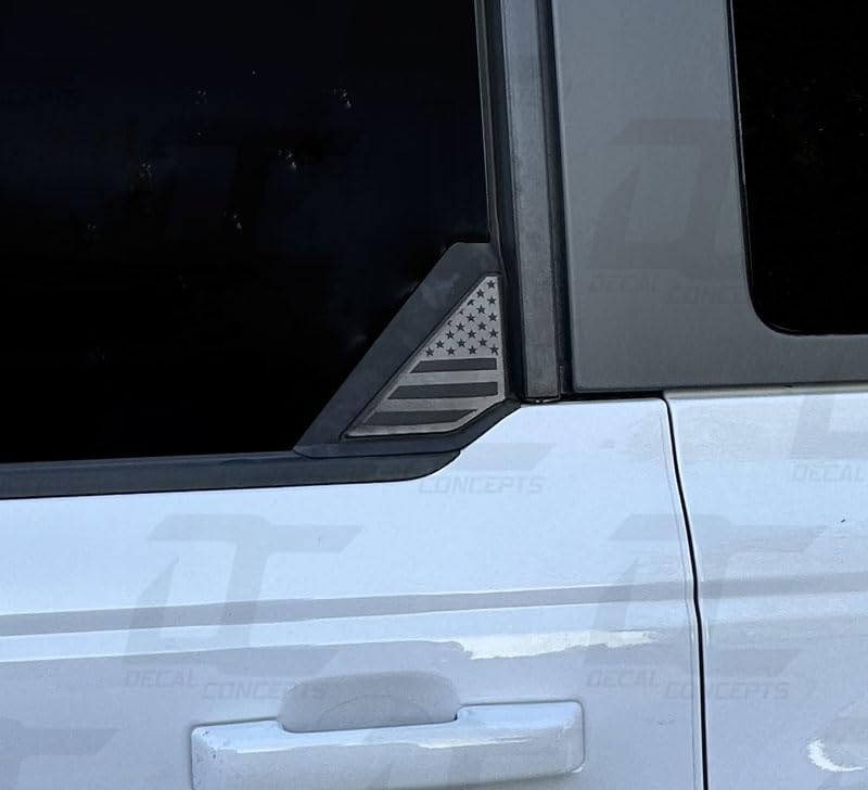Decal Concepts decal on Bronco rear corner window showing clean OEM look and added style