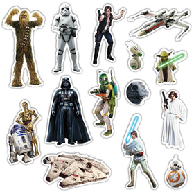 DECALCOMANIA LIFESTYLE DECALS front packaging showing 14-piece Star Wars set, perfect gift