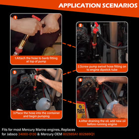 Deckaura installed on dipstick tube demonstrating compatibility with Mercruiser style threads