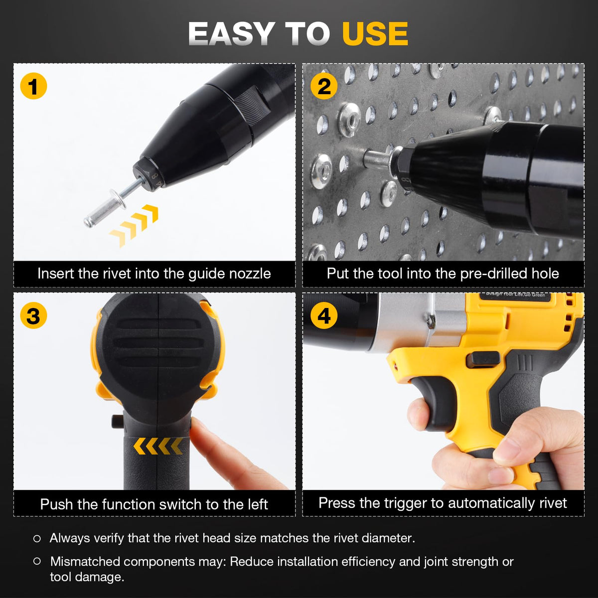 Decwls rivet gun used on a vehicle panel highlighting auto repair utility