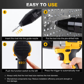 Decwls rivet gun used on a vehicle panel highlighting auto repair utility