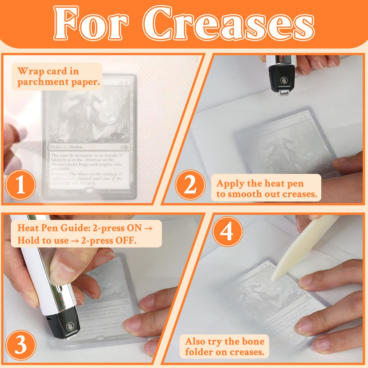 DEDC foam pads with parchment sheets protecting card surfaces