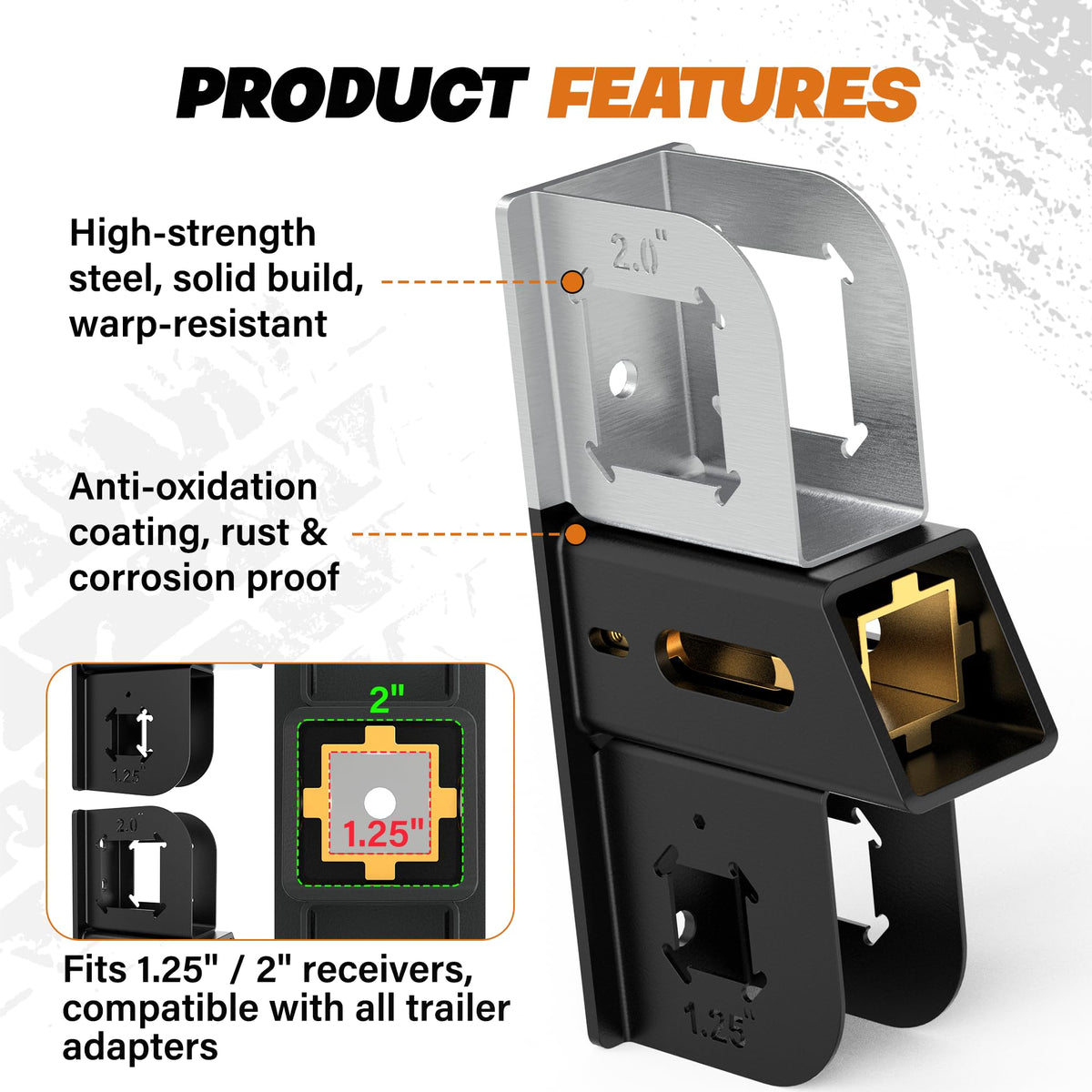DEEAGLE close-up of adjustable receiver insert demonstrating quick size change