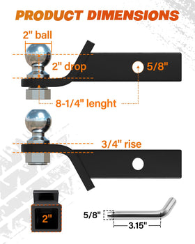 DEEAGLE chrome 2-inch ball close-up highlighting corrosion resistance