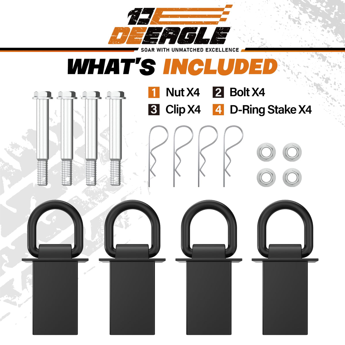 DEEAGLE D-ring securing an ATV on a trailer illustrating load control benefit