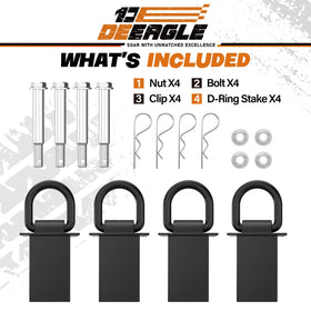 DEEAGLE D-ring securing an ATV on a trailer illustrating load control benefit