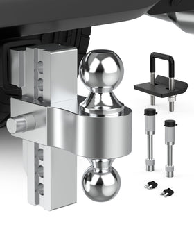 DEEAGLE front view of aluminum hitch showing compact durable design for lighter weight towing