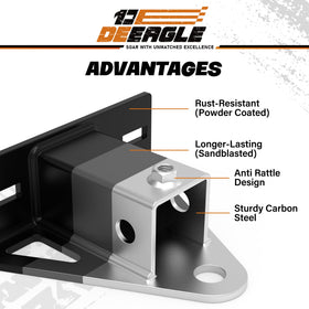 DEEAGLE closeup of 2" receiver tube highlighting reinforced load distribution benefit