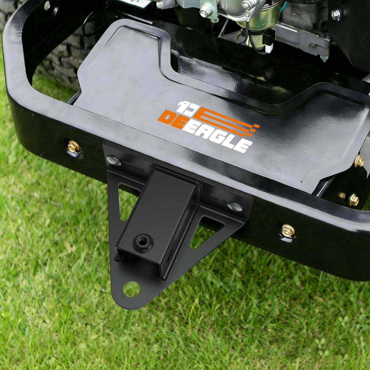 DEEAGLE hitch held in hand for size comparison showing scale and fit benefit