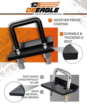 DEEAGLE installed on SUV receiver stabilizing a trailer for quieter towing