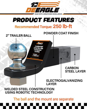 DEEAGLE hitch installed on vehicle demonstrating ready-to-tow stability