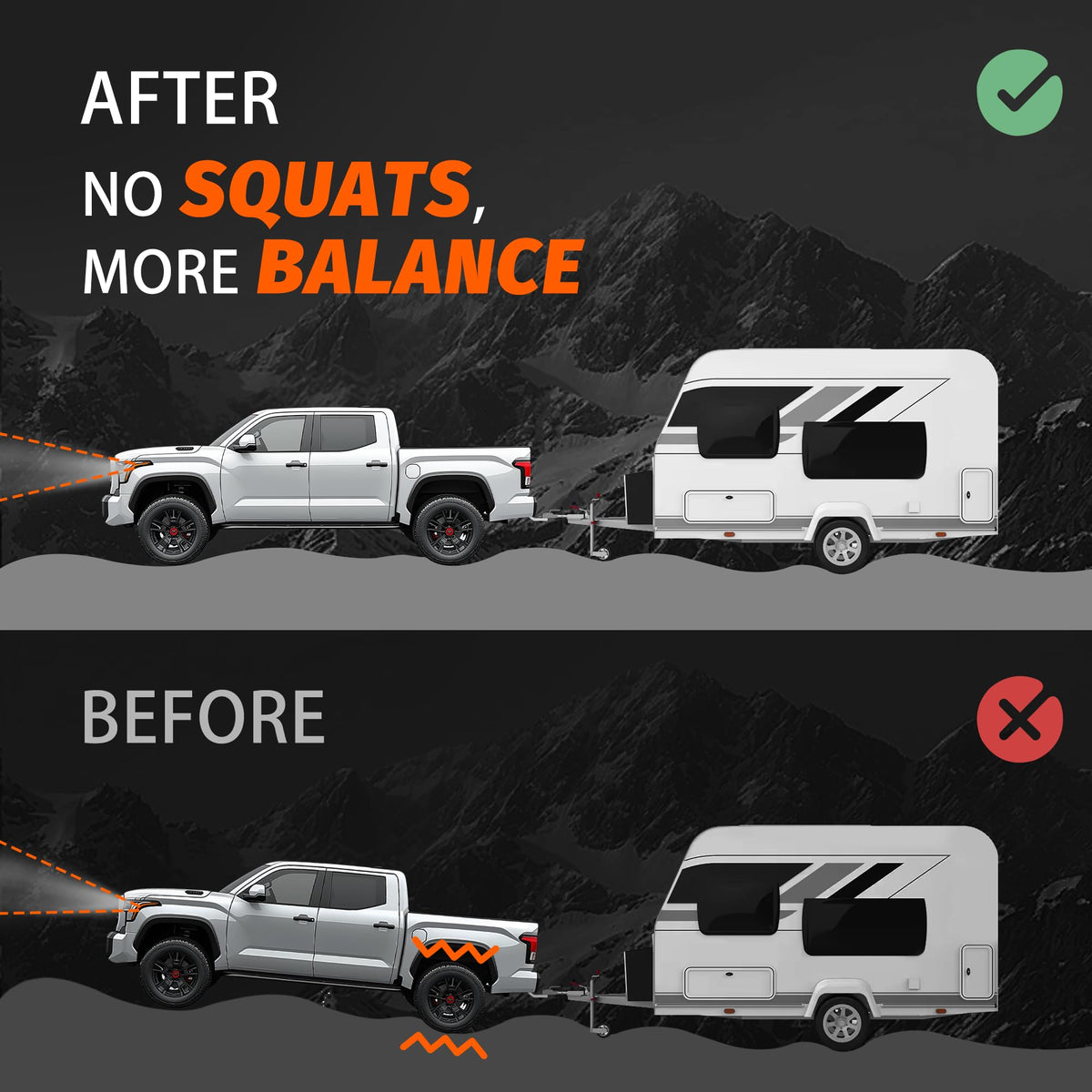 DEEAGLE installed on truck hauling heavy load illustrating stable ride benefit