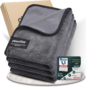 Deedlite front packaging showing towel and benefits for fast drying
