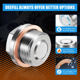 DEEFILL thread and flange detail showing M24x1.5 thread and 30mm flange for fit accuracy