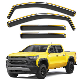 Deejecsun rain guard front packaging showing fit for Chevy Colorado and GMC Canyon
