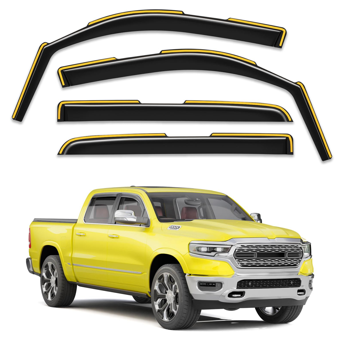 Deejecsun front profile installed on RAM 1500 shows sleek protection