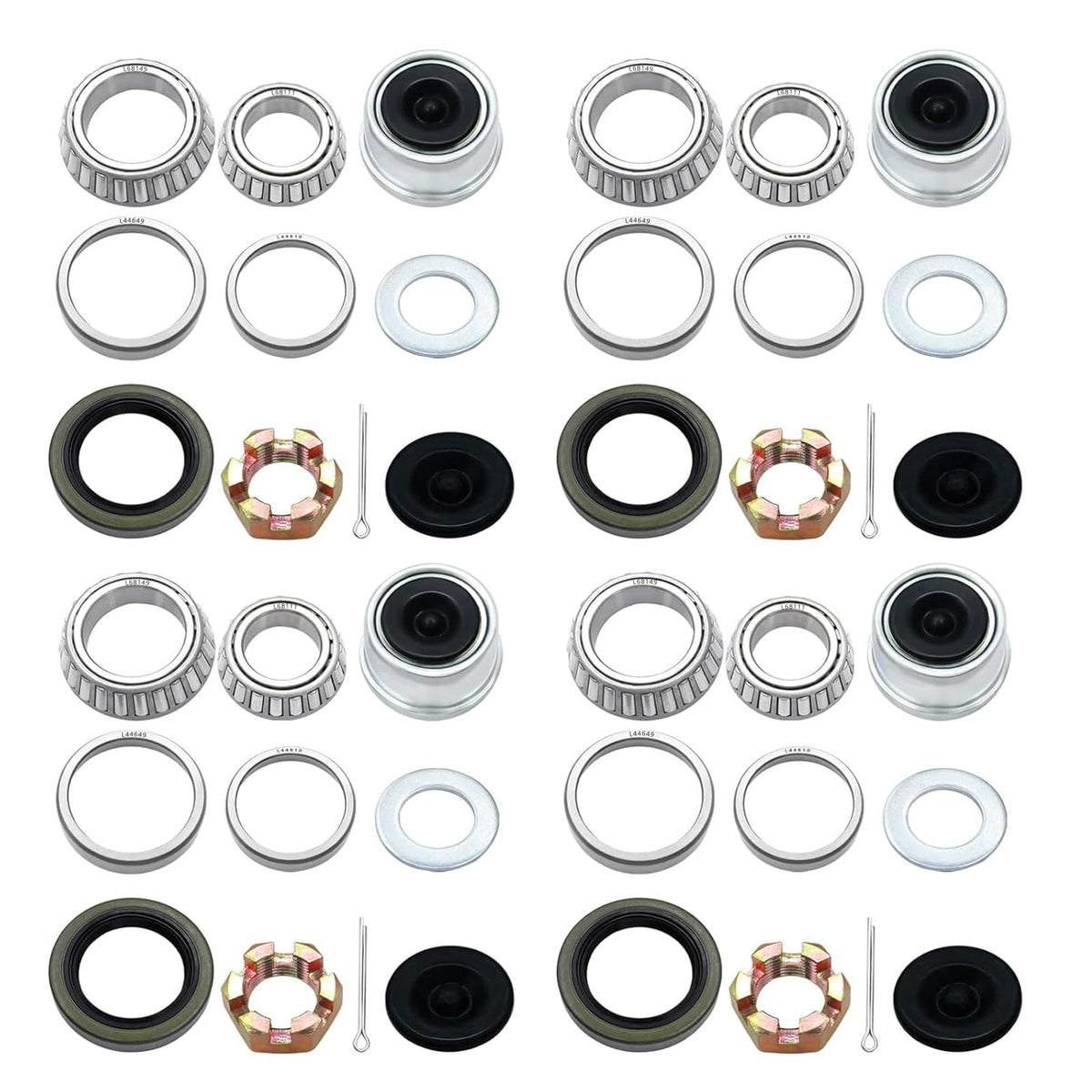 DEEPDREAM front view of full trailer bearing kit showing components and value pack benefit