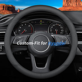 Deer Route front view of steering wheel cover showing fit and style benefit