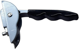 DEF handle beside ruler illustrating base dimensions and correct rivet spacing for fitment