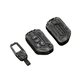 DEGEMEEN front view of metal key fob cover showing stylish protection