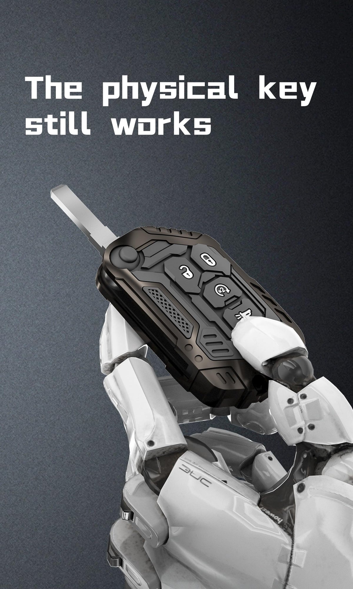 DEGEMEEN cover snapped onto Jeep remote ensuring precise button access