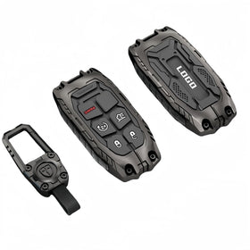 DEGEMEEN front view of zinc alloy key fob cover showing sleek protective finish and fit