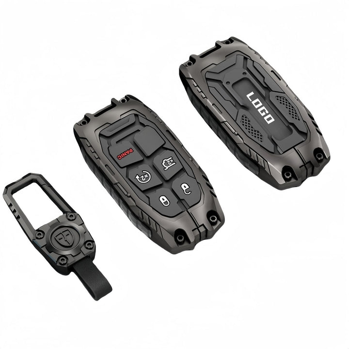 DEGEMEEN front view of zinc alloy key fob cover showing sleek protective finish and fit