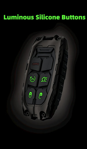 DEGEMEEN key fob cover held in hand demonstrating compact size and robust protection