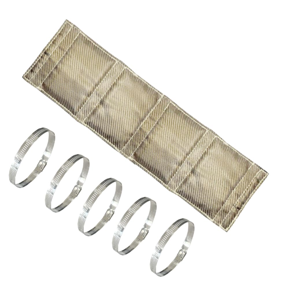 DEGEOBERLIN front packaging showing titanium heat shield and clamps protecting exhaust