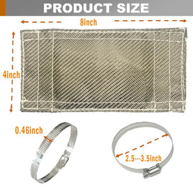 DEGEOBERLIN heat shield installed on motorcycle exhaust protecting boots and wiring from heat