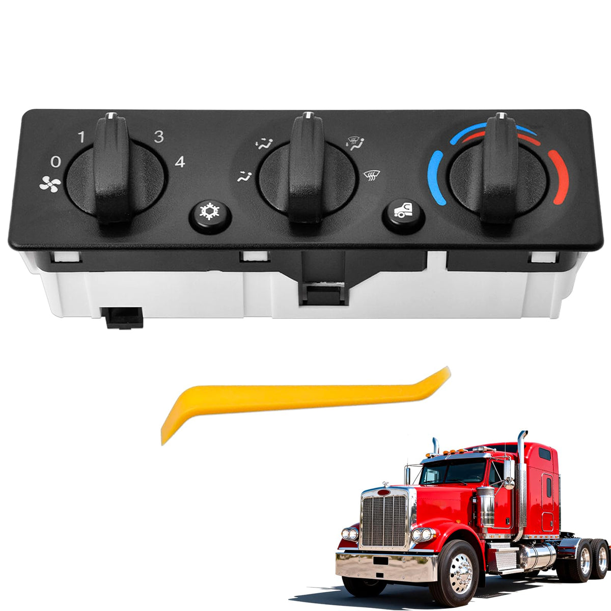 Degowget front panel showing controls and clear labeling for easy replacement