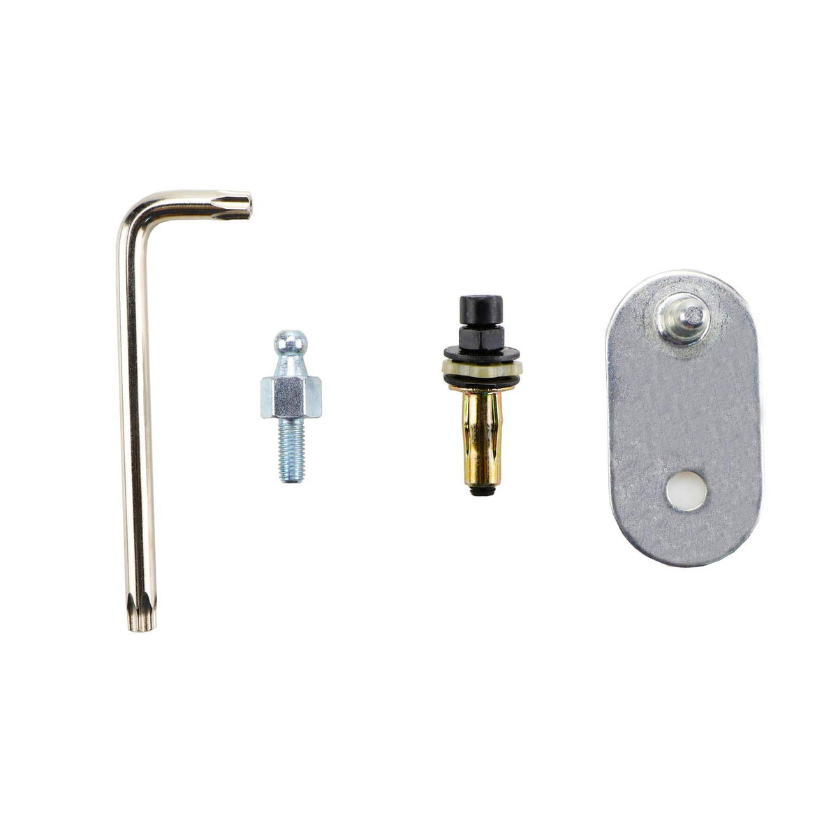 Dekalaii ball mount and nutsert hardware laid out for easy bolt-in installation