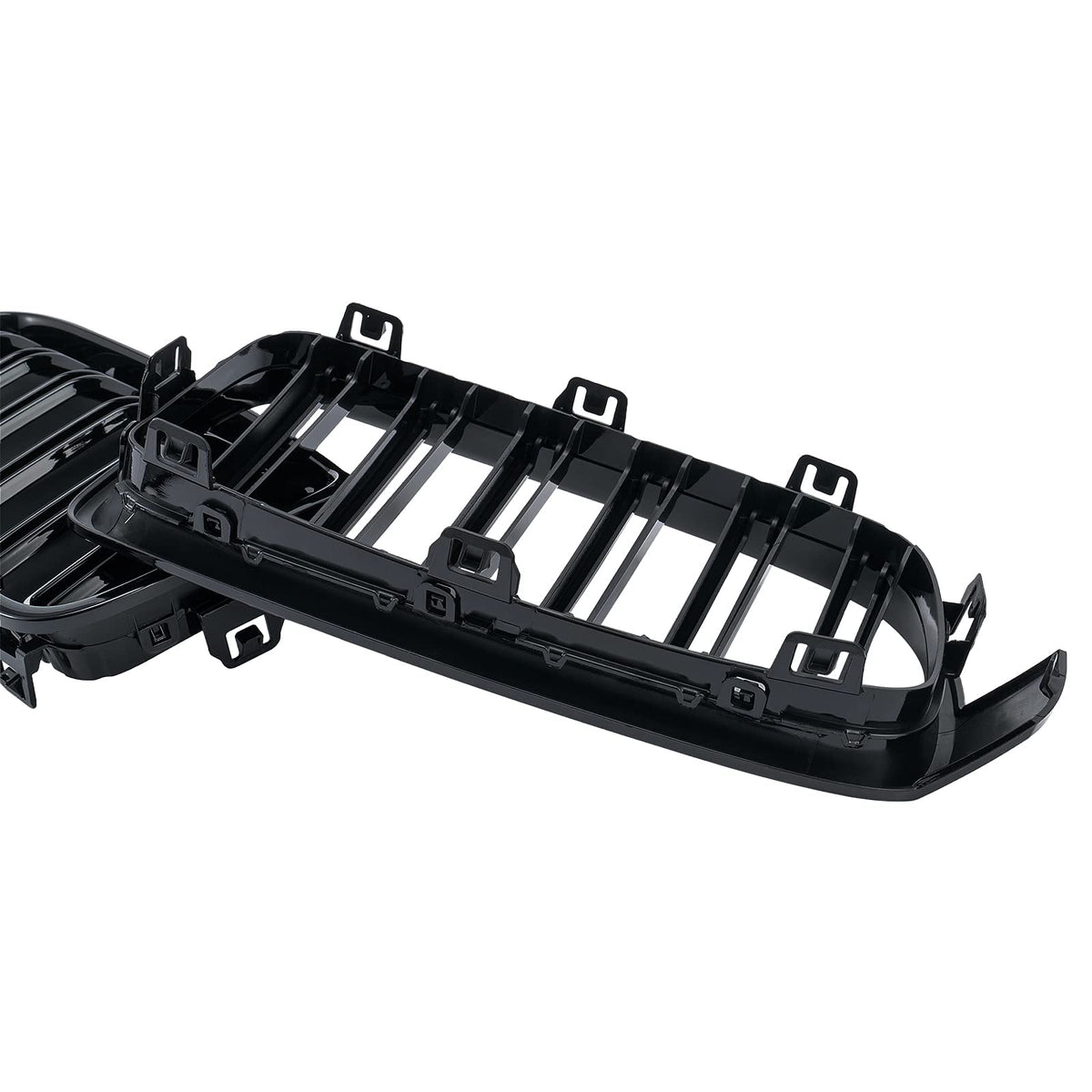 DEKEWEI side profile of grille fitted into BMW bumper for exact fitment