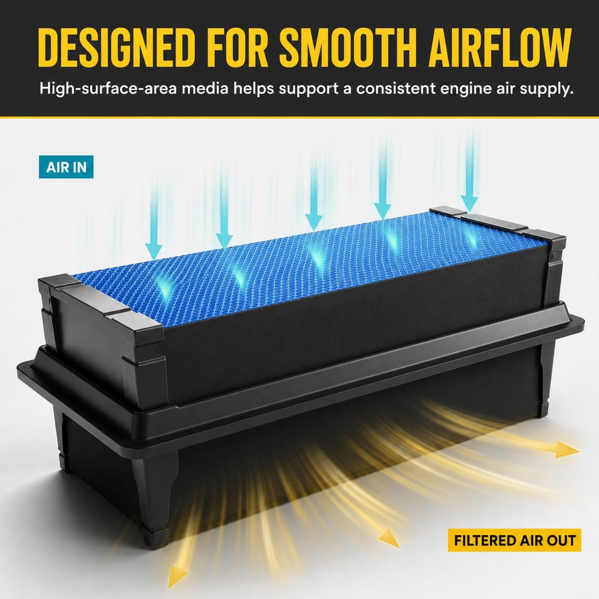 Delorin P621725 installed in airbox demonstrating correct fit and proper engine protection