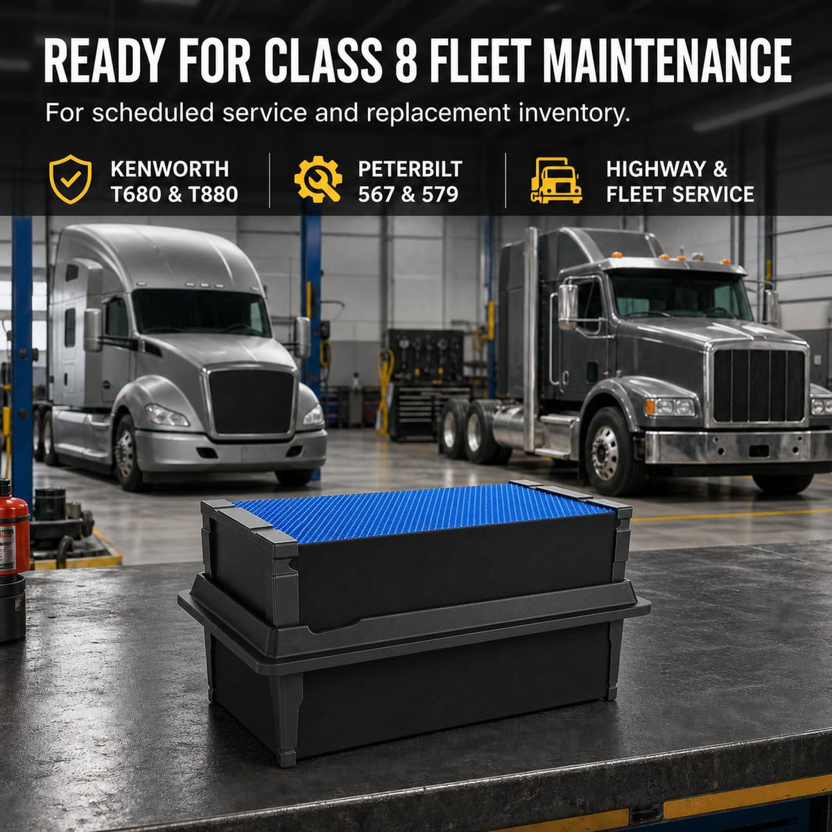 Delorin P621725 in a truck service setting portraying ready-to-install replacement for fleets