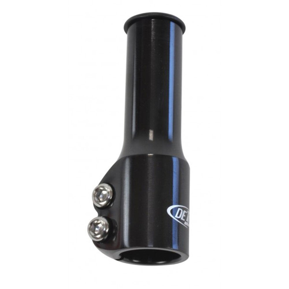 Delta stem raiser front view showing raised handlebars for improved posture
