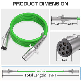 Deluwire 15ft cable laid out to show full length and reach benefit