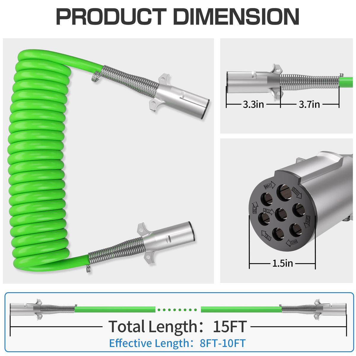 Deluwire coiled cord partially extended demonstrating tangle-free convenience
