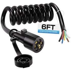 Deluwire front plug view showing sturdy seven‑pin connection and easy installation benefit