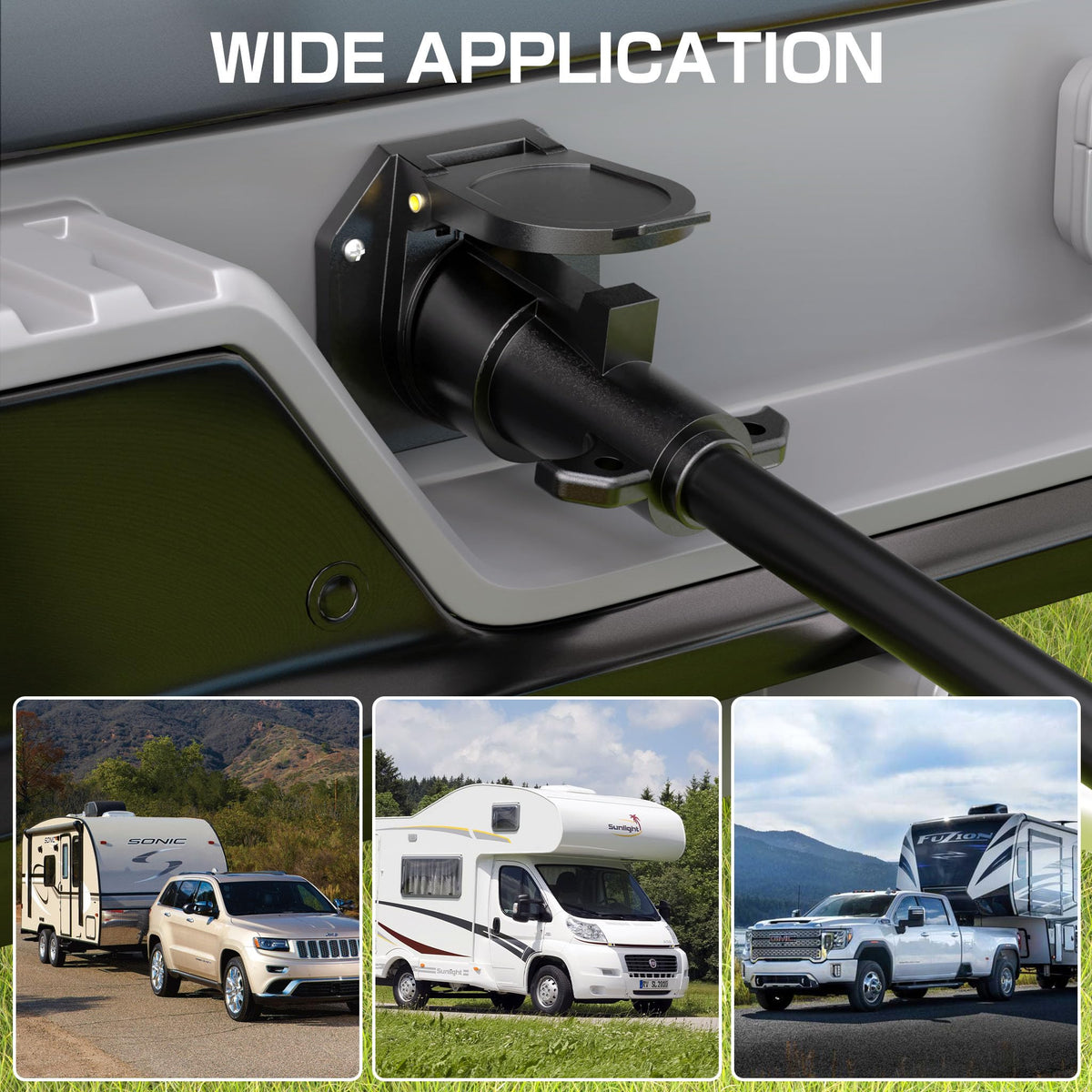 Deluwire lifestyle tow vehicle setup showing harness in use for safe trailer lighting benefit