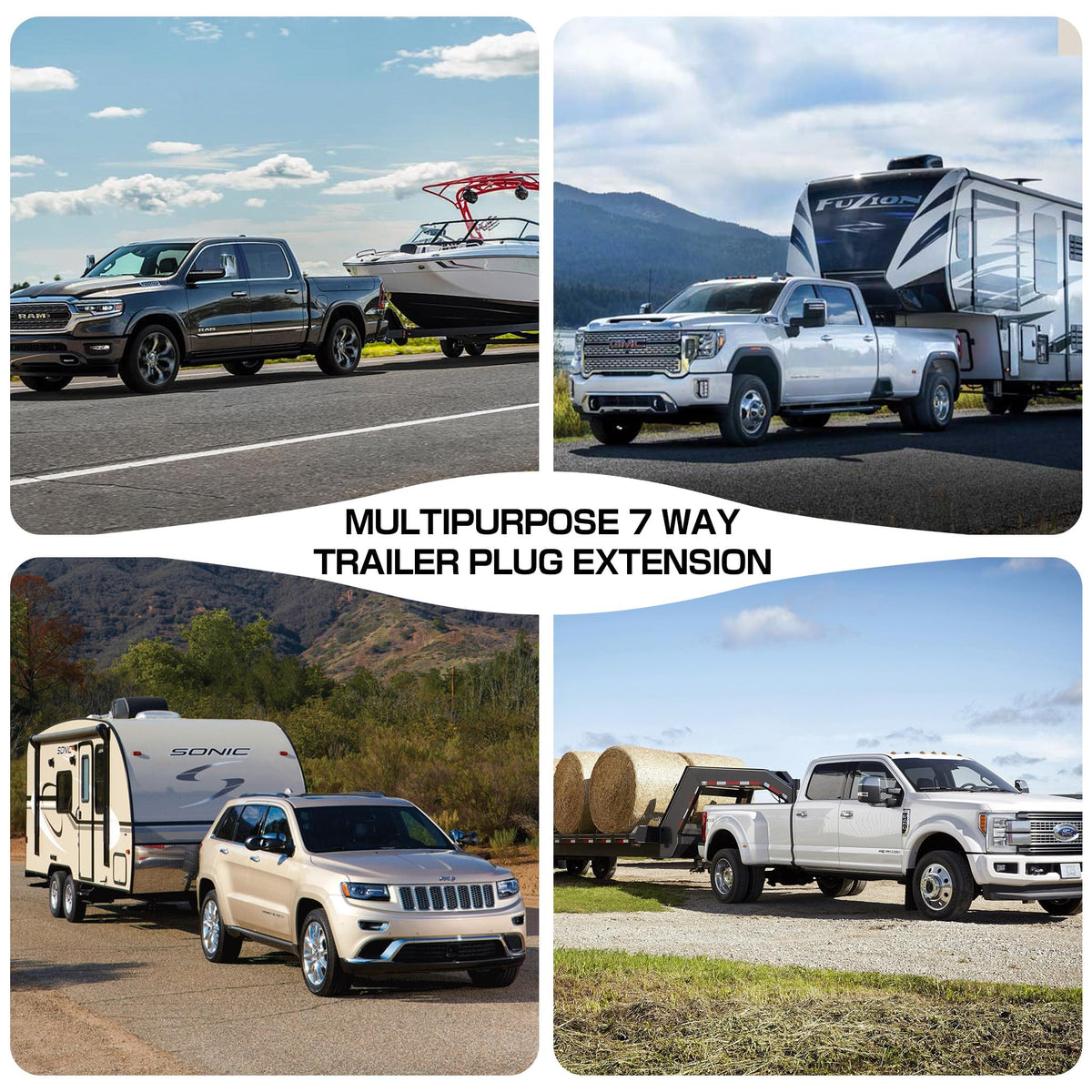 Deluwire harness on trailer at night showing clear tail and brake light signals