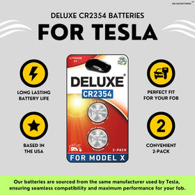 Hand replacing a battery in a Tesla key fob using Deluxe Batteries, restores remote function
