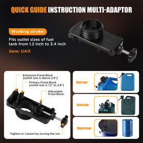 DEMAKIMI assortment of gas can adapters and 1.1-inch inlet for universal fit