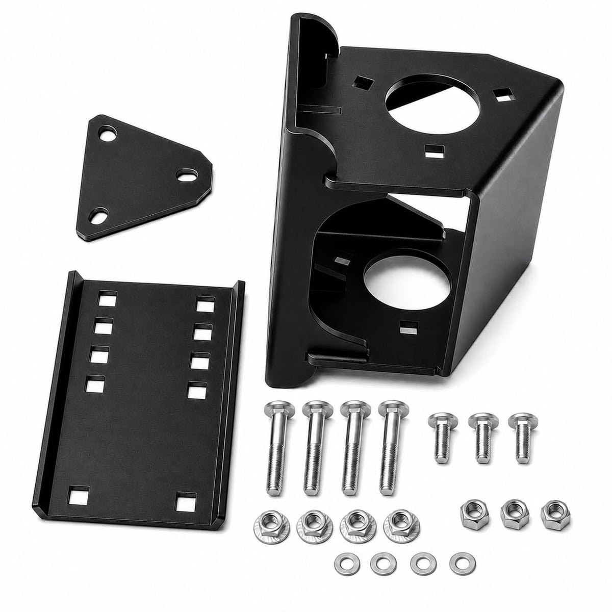 Demimy front view of relocation bracket showing fit and finish benefit